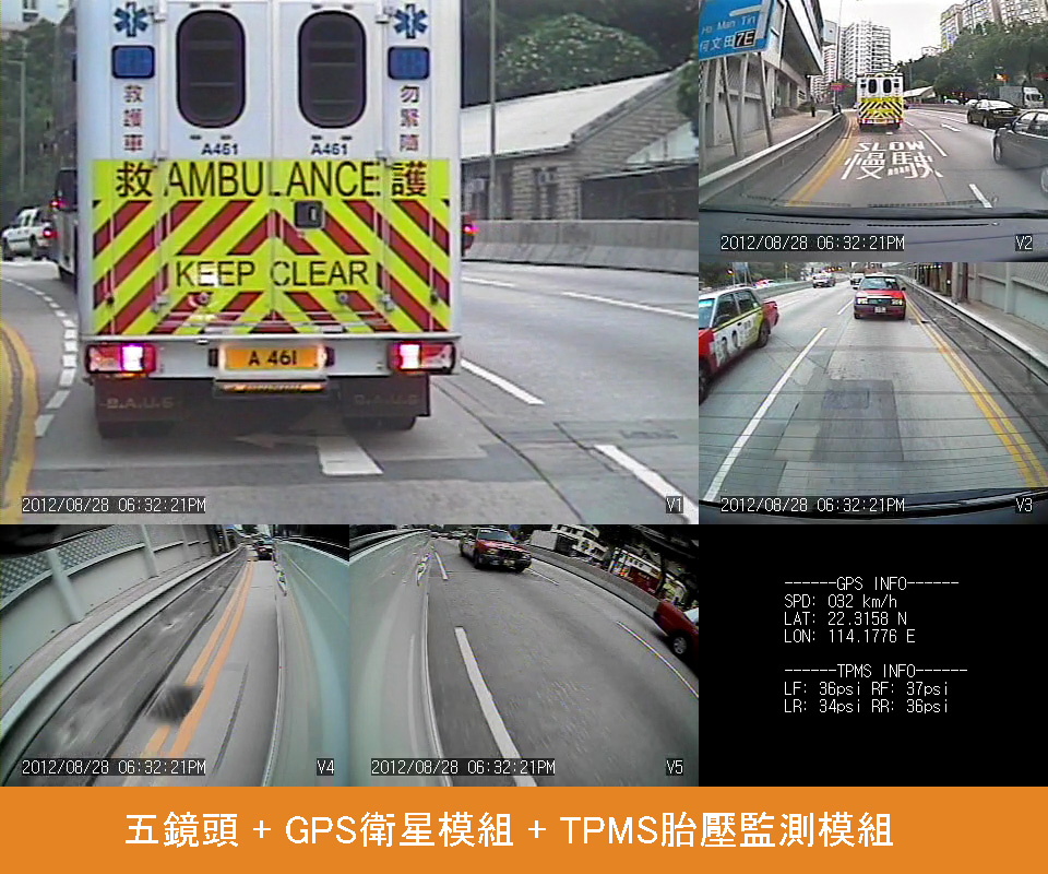 5 鏡頭分割畫面示範